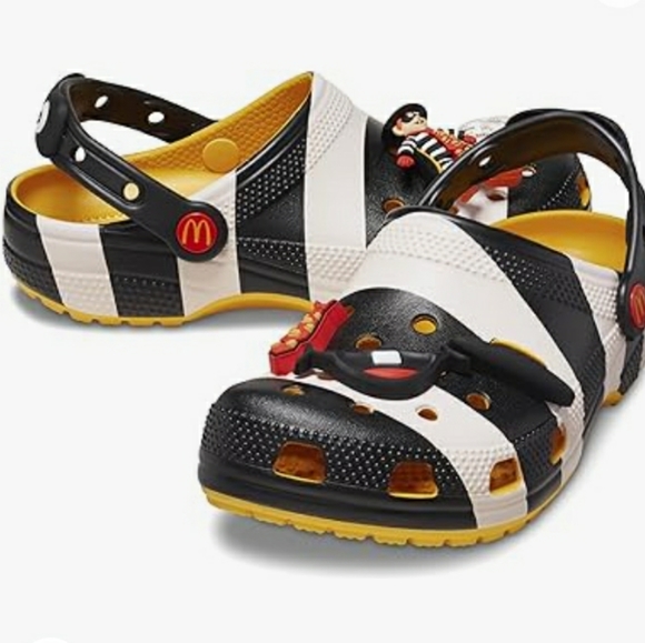 (New) Adult McDonald's X Crocs Hamburglar Clogs (M9/W11) (M10/W12) - Picture 1 of 8